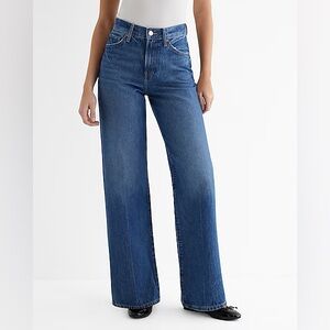 Express High Waisted Dark Wash Wide Leg Jeans
